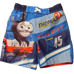 Thomas The Train Boys Swim Beach Shorts Trunks Size 3T Mesh Brief Attached Rare